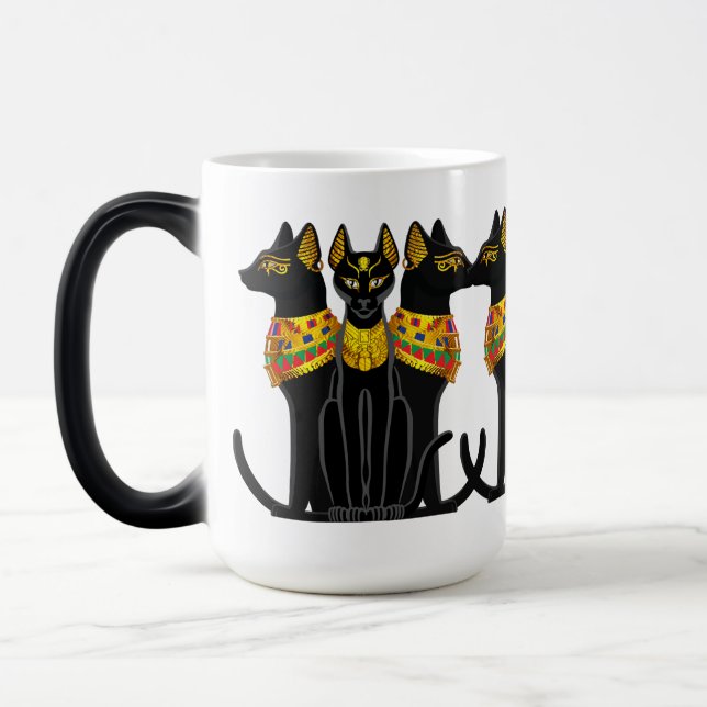 Caneca Mágica gato preto faraônico (Esquerda)