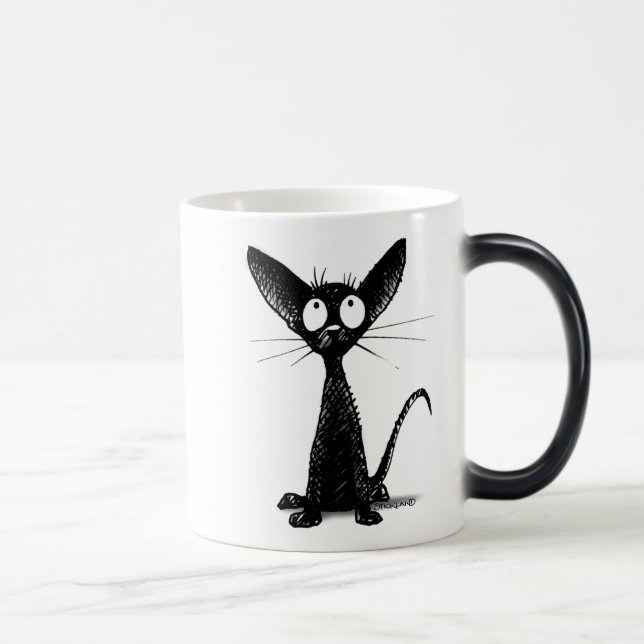 Caneca Mágica Gato preto pequeno (Direita)