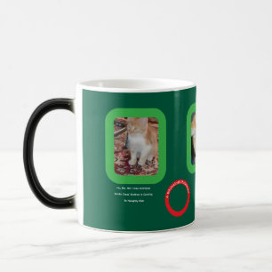 Caneca Mágica Gato Ruivo de Natal Caprichoso
