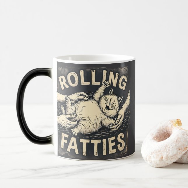 Caneca Mágica Gatos Brancos (Com Donut)