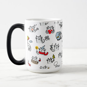 Caneca Mágica Gatos engraçados, leite e magia.