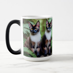 Caneca Mágica Gêmeos de Gatos Siameses, Magic Morph Mug