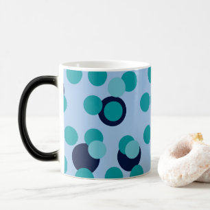 Caneca Mágica Geométrico Pop de Meados do Século Teal Bolhas dos