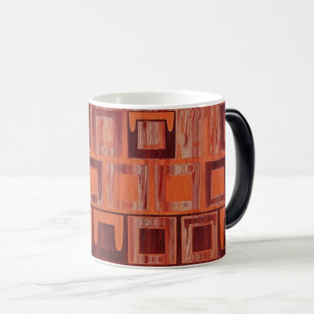 Caneca Mágica Geométrico Vermelho e Laranja (Frente Esquerda)