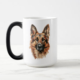 Caneca Mágica German Shepherd Portrait Black Accent Mug