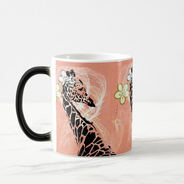 Caneca Mágica Girafa Flor Laranja II ~ Muphing Mug (Esquerda)