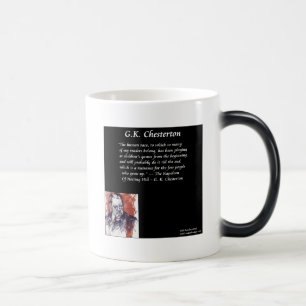 Caneca Mágica GK Chesterton & Linha de Abertura de Livros