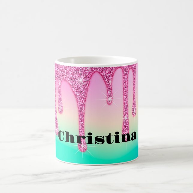Caneca Mágica Glitter de Corte Personalizado Lata (Centro)