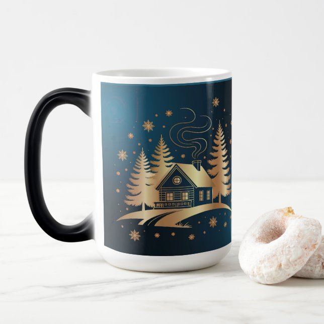 Caneca Mágica Golden Cabin Blue Morphing Mug (Com Donut)