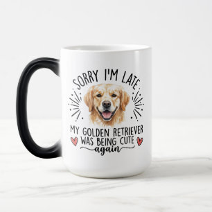 Caneca Mágica Golden Retriever Desculpe-me o Atraso Amante de Cã