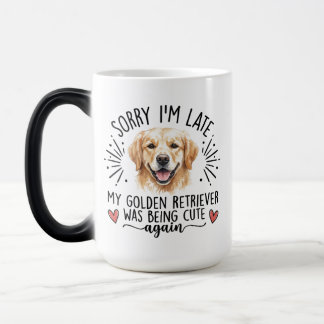 Caneca Mágica Golden Retriever Desculpe-me o Atraso Amante de Cã
