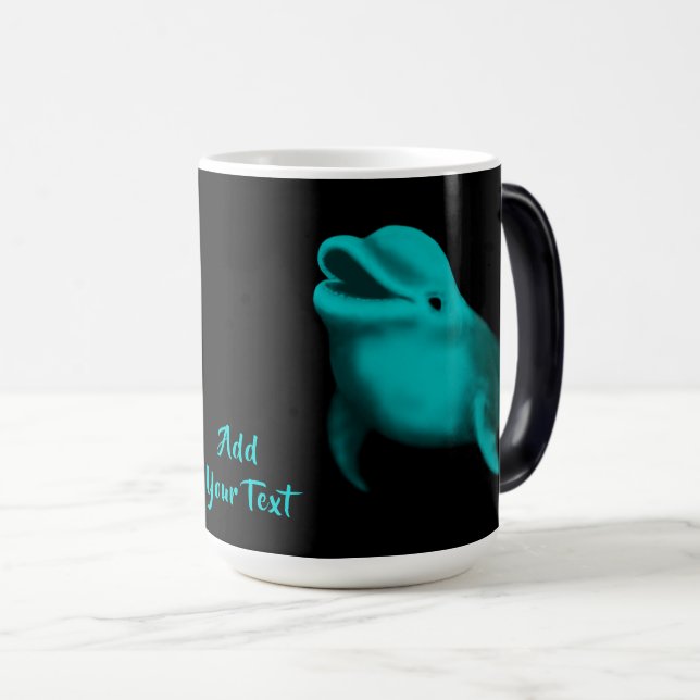 Caneca Mágica Golfinho Sortudo - Adicione seu texto (Frente Esquerda)