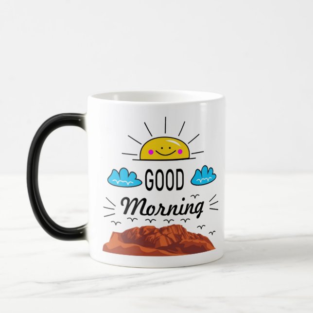 Caneca Mágica Good Morning Sunrise on Hill – Inspiring Morning (Esquerda)