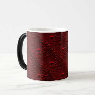 Caneca Mágica Gotas de Água sobre Metal Carmesim