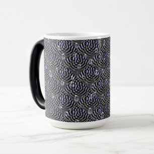 Caneca Mágica Gotas de chuva no metal azul de cinza