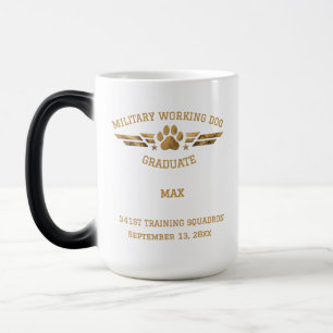 Caneca Mágica Graduação de Cão de Trabalho Militar Personalizado