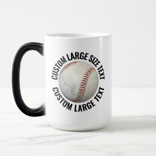 Caneca Mágica Grande Texto e Baseball 15oz Personalizado com Mud