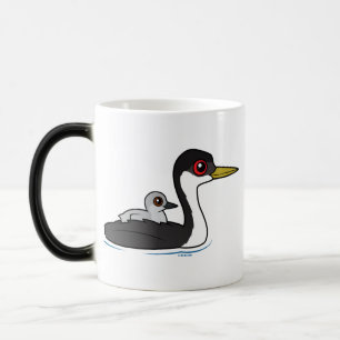 Caneca Mágica Grebe ocidental de Birdorable com bebê