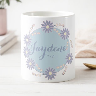 Caneca Mágica Grinalda de Margarida Azul Pastel