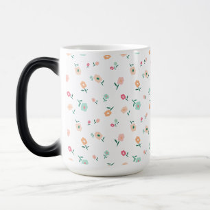 Caneca Mágica Groovy Retro Daisy Flowers Padrão Boho Floral
