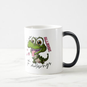 Caneca Mágica Grumpy Dino Mug - "Sou alérgico à manhã"