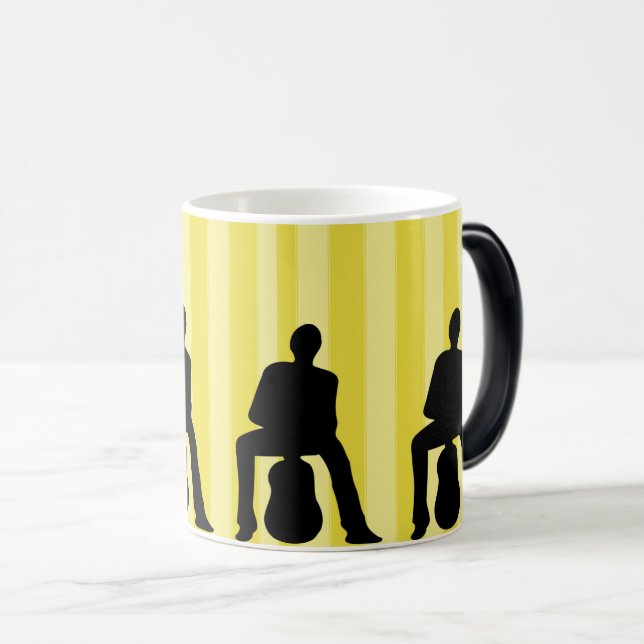 Caneca Mágica Guitar Vibes: Silhouette do Homem Músico (Frente Esquerda)