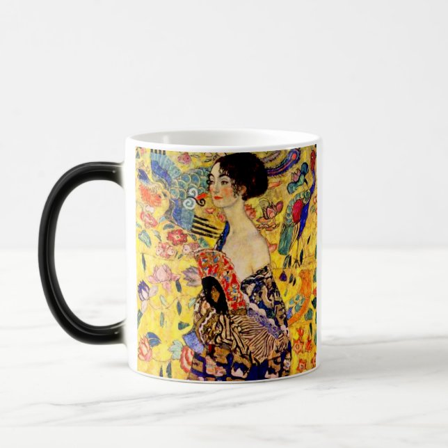 Caneca Mágica Gustav Klimt Lady com ventilador (Esquerda)