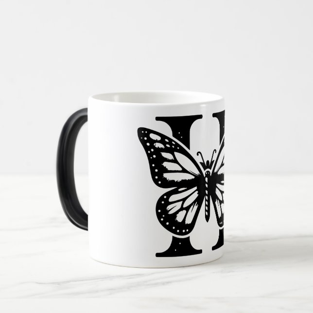 Caneca Mágica H Alphabet black butterfly (Frente Esquerda)