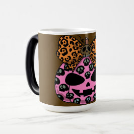 Caneca Mágica Halloween, Padrão de Caveira, Rosto de Abóbora, Mo