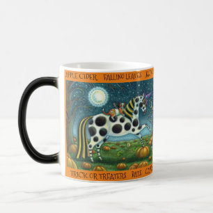 Caneca Mágica HALLOWEEN SPONTTED PONY & BAT CAT Whimsical Horse