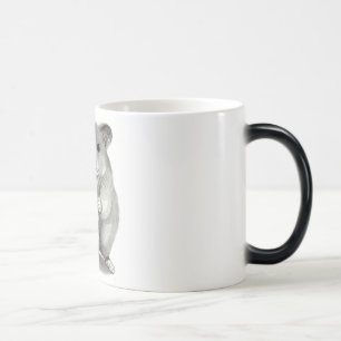 CANECA MÁGICA HAMSTER COM AMENDOIM, ARTE DO LÁPIS
