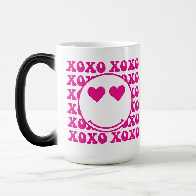 Caneca Mágica Happy Face, xoxo, valentine, custom mug, cup (Esquerda)