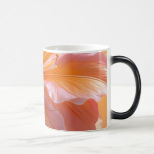Caneca Mágica Hibisco Floral Pêssego Vibrante