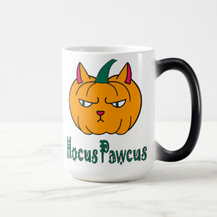 Caneca Mágica Hocus pawcus Halloween abóbora gato ruivo mágica