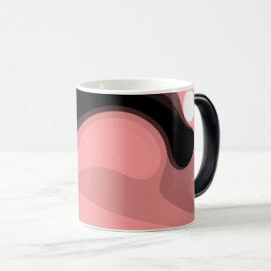 Caneca Mágica Horizonte Sunset: Abstrato cor-de-rosa, preto e br
