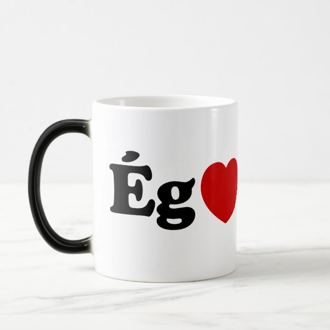 Caneca Mágica I Heart (Love) Skyr [Ég Elska Skyr] Islandês (Esquerda)