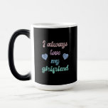 Caneca Mágica I Love My Girlfriend Custom<br><div class="desc">cute decorative font that says I always Love My Girlfriend with distressed heart in colorful pastel gradient colors with distressed grungy sketch effect. perfect birthday or christmas or any day gift for your boyfriend or girlfriend to show of your love.</div>