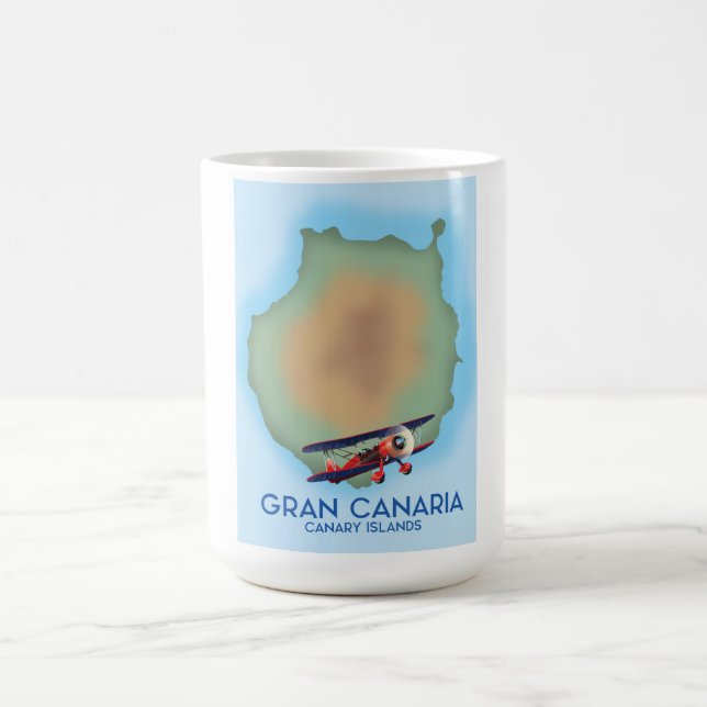 Caneca Mágica Ilha canária Gran Canaria, arte poster de viagens. (Center)