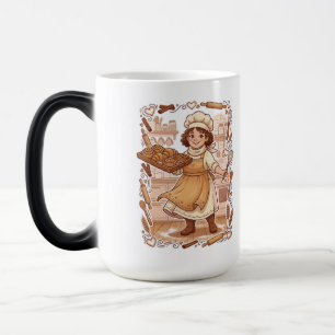 Caneca Mágica Ilustração de Confeitaria de um Chef de Padaria Fo