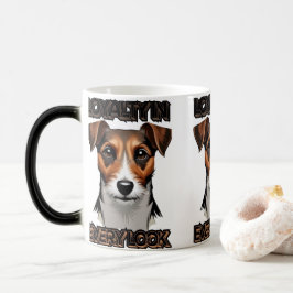 Caneca Mágica Ilustração de Terrier preto e marrom