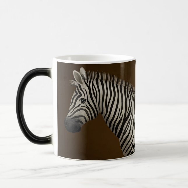 Caneca Mágica Ilustração de Zebra Vida Selvagem Exótica (Esquerda)
