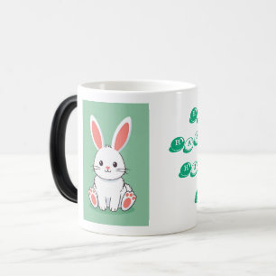 Caneca Mágica Imagem do Coelho de Páscoa Branco