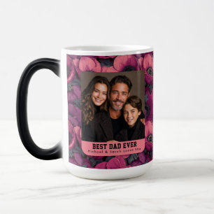 Caneca Mágica Impressão de Anêmonas Rosa Foto Pai Filho