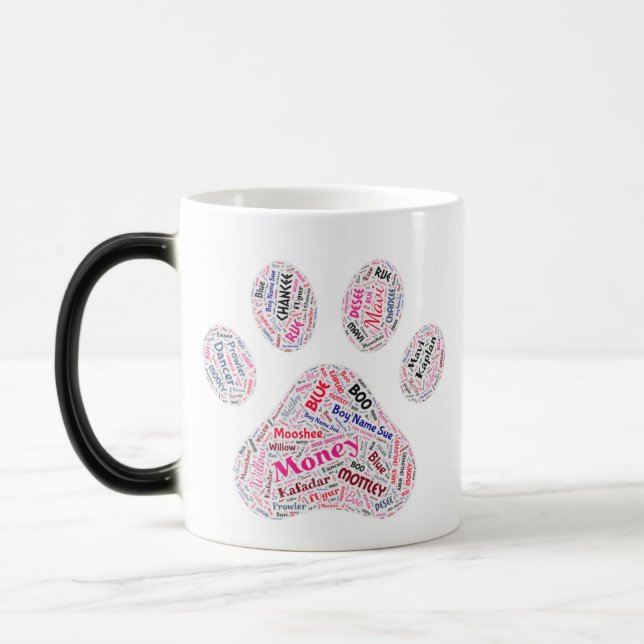 Caneca Mágica Imprimir Arte por Palavra de Cachorro (Esquerda)
