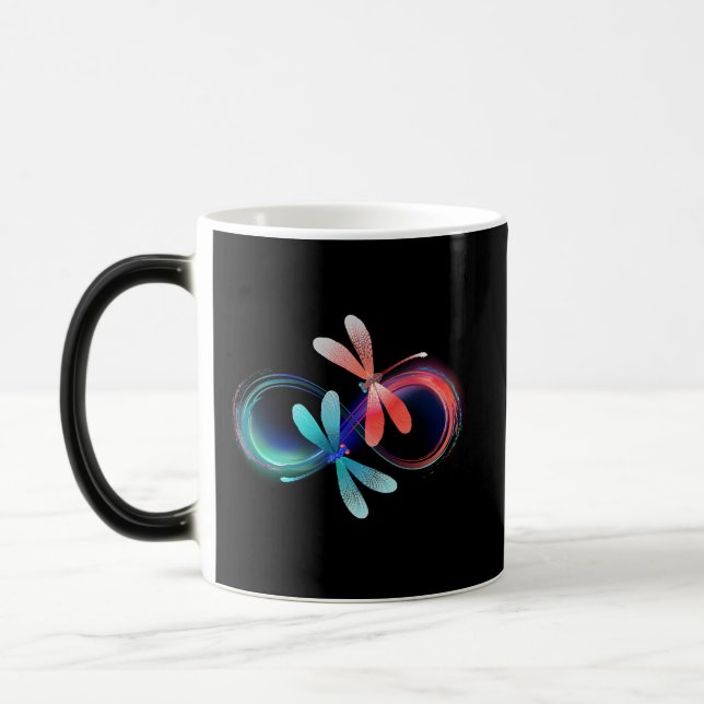 Caneca Mágica Infinito com libélulas brilhantes (Esquerda)