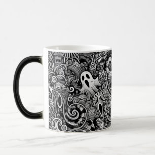 Caneca Mágica Intrair o padrão da porta do Halloween com o simbo