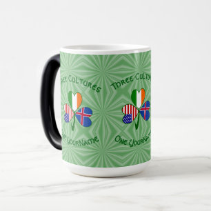 Caneca Mágica Islândia Irlanda EUA Sinalizador Shamrock Personal