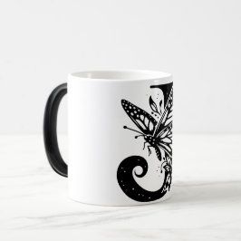 Caneca Mágica J Alphabet black butterfly