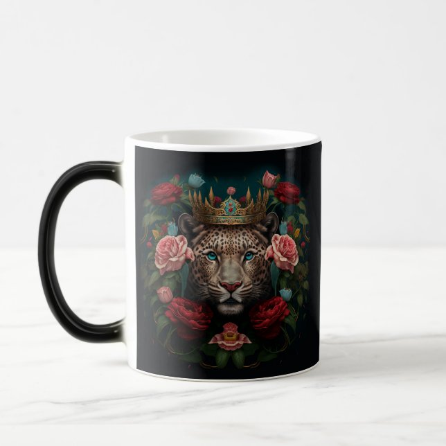 Caneca Mágica Jaguar with Crown in Flowers Painting              (Esquerda)