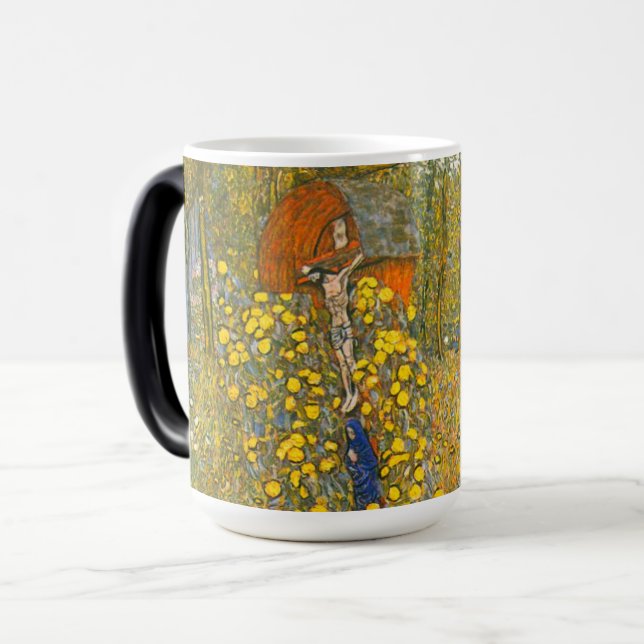 Caneca Mágica Jardim de Fazenda Gustav Klimt com Crucifix (Frente Esquerda)